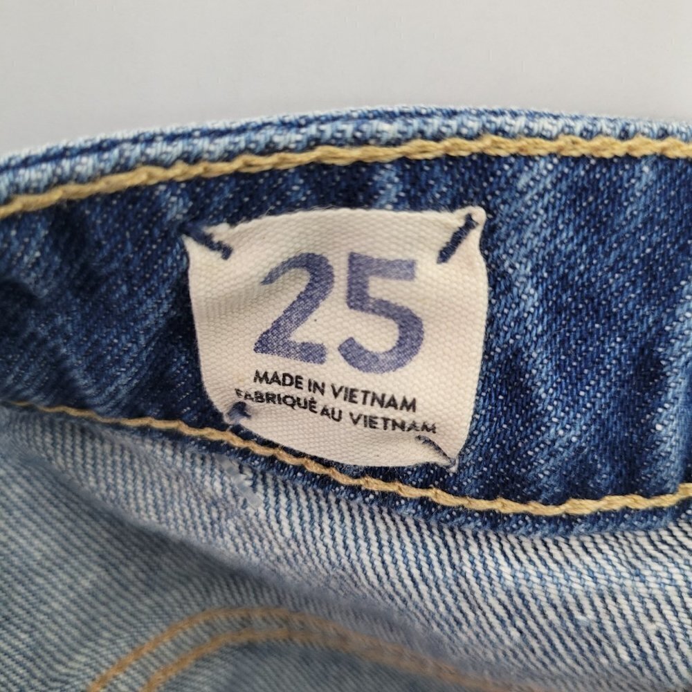 NWT Free People We The Free Bailey Raw Hem Denim Mini Skirt Indigo Blue 25 - Picture 8 of 12